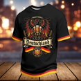thumbnail image 2 of Telankuip Men's German Oktoberfest T Shirts Summer Short Sleeve Classic Crew Neck Festival Themed Graphic Tee Loose Comfortable Traditional Pattern Print Casual T-Shirt 1-Black S, 2 of 5
