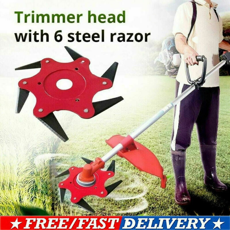 Universal 6 Steel Blades Razors Grass Weed Eater Brush Cutter Cleaner