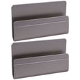 thumbnail image 1 of 2pcs Multifunctional Wall Mounted Phone Rack Phone Holder Bracket for Home Office Shop (Black Grey), 1 of 6