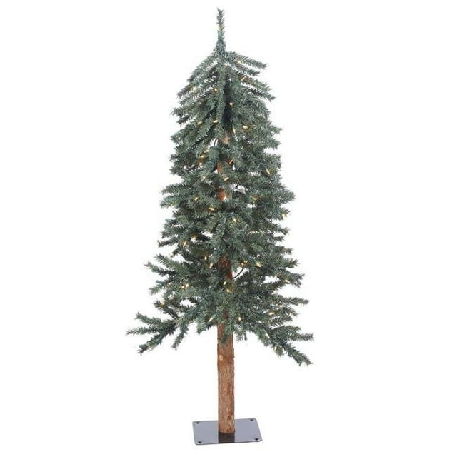 Vickerman B907341LED Natural Bark Dura-Lit Alpine Tree with Warm White LED Lights - 4 ft. x 25.5 in.