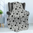 thumbnail image 4 of Black and White Soft Flannel Fleece Blanket, Geometrical Diagonal Pattern with Various Different Squares Contemporary, Cozy Plush for Indoor and Outdoor Use, 70" x 90", Black White, by Ambesonne, 4 of 5