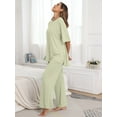 thumbnail image 3 of MINTREUS Lounge Sets for Women Knit Short Sleeve Tops and Long Pants Soft Comfy Pajamas Set Oversized 2 Piece Outfits S-2X, 3 of 8