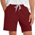 thumbnail image 2 of Mens Lounge Shorts Summer Elastic Waist Drawstring Straight Leg Relaxed Fit Casual Shorts with Pockets, 2 of 5