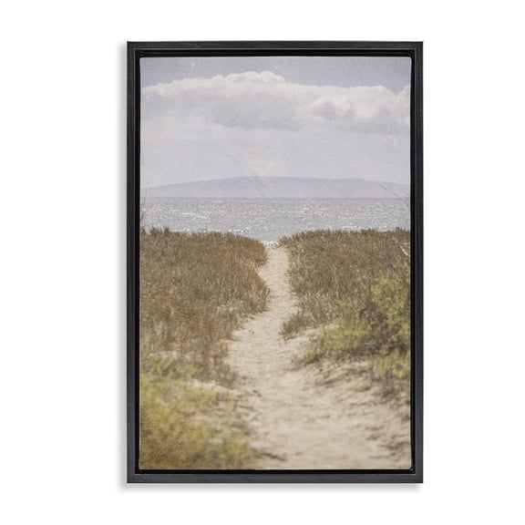 Stupell Industries Tropical Path to Misty Ocean Black Floating Frame Canvas Art, 17 x 25, by Aaron Matheson