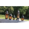 thumbnail image 2 of Zingz & Thingz 10.25" Moroccan Hanging Glass Candle Lantern in Black and Orange, 2 of 2