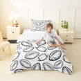 thumbnail image 2 of Castle Fairy Football Print Twin Comforter Sets 2pcs, Sport Theme Bedding Set, White Black,1 Comforter and 1 Pillowcase, 2 of 6