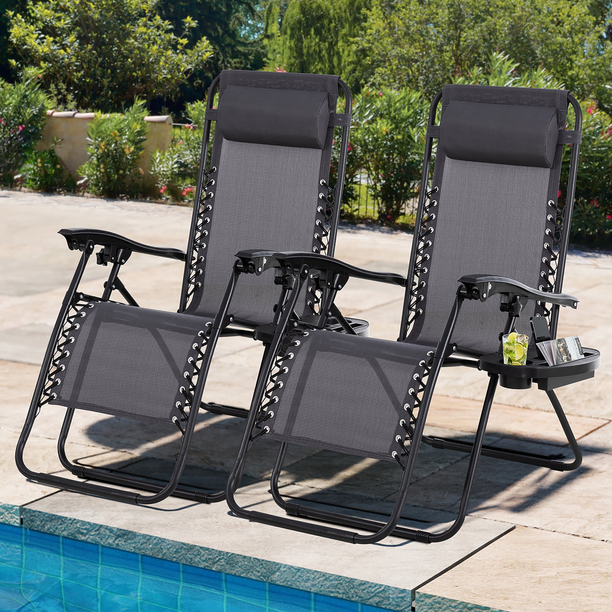 Sobaniilo Zero Gravity Chairs 2 Pack, Outdoor Textilene Folding