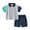 Grey Top + Navy Blue Pants, variant on XBASW Toddler Baby Boys T-Shirt Clothes Outfits Summer Kids Boys Short Sleeve Lapel Tees Shirt + Shorts Casual Set 2-6Y