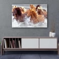 thumbnail image 3 of HFDF Lumous Wall Art Canvas Horses Water, Horse Stretched Prt, Modern for Bedroom or Livg Room, Ready to Hang Home Decor Unique Lumous Artwork Large Elegant Gift Idea 10x8inch Framed, 3 of 6