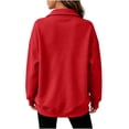 thumbnail image 5 of Naotn Sweatshirts for Women Fall Casual Button-down Lapel Collar Pullover Tops Winter Fashion Oversized Long Sleeve Shirts with Pockets, 5 of 9