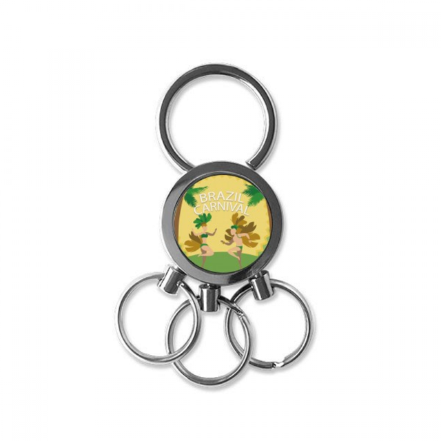hula Brasil Carnaval lema Brasil Llavero de metal de acero inoxidable Llavero Anillo de cadena Llavero