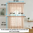 thumbnail image 4 of THD Joelle Floral Rod Pocket Lace Semi Sheer Voile Short Cafe Tiers for Small Windows - 28 x 24 Inch Length (Blush Pink Tiers, Set of 2), 4 of 6