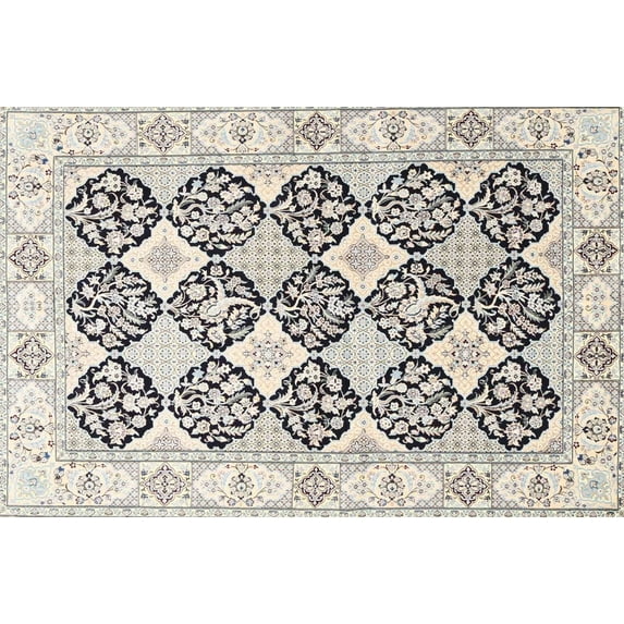 Ahgly Company Indoor Rectangle Traditional Champagne Beige Persian Area Rugs, 2' x 3'