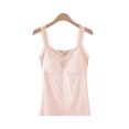 thumbnail image 1 of Pijama de manga corta para mujer, de moda, de color liso, con almohadilla para el pecho, sin aros de acero, ropa interior inferior, pijama de manga corta, top de algodón para mujer, 1 of 3