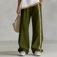 thumbnail image 5 of Admvng Women's Side Button Striped Wide Leg Pants Casual High Waist Lightweight Daily Trousers, 5 of 6