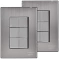 thumbnail image 1 of Interruptores Modulares Inoxium3ESilver 2Pzas Apagador Escalerax3 125-250VCA 10A 50/60Hz Plateado Acero Inoxidable/PC., 1 of 2