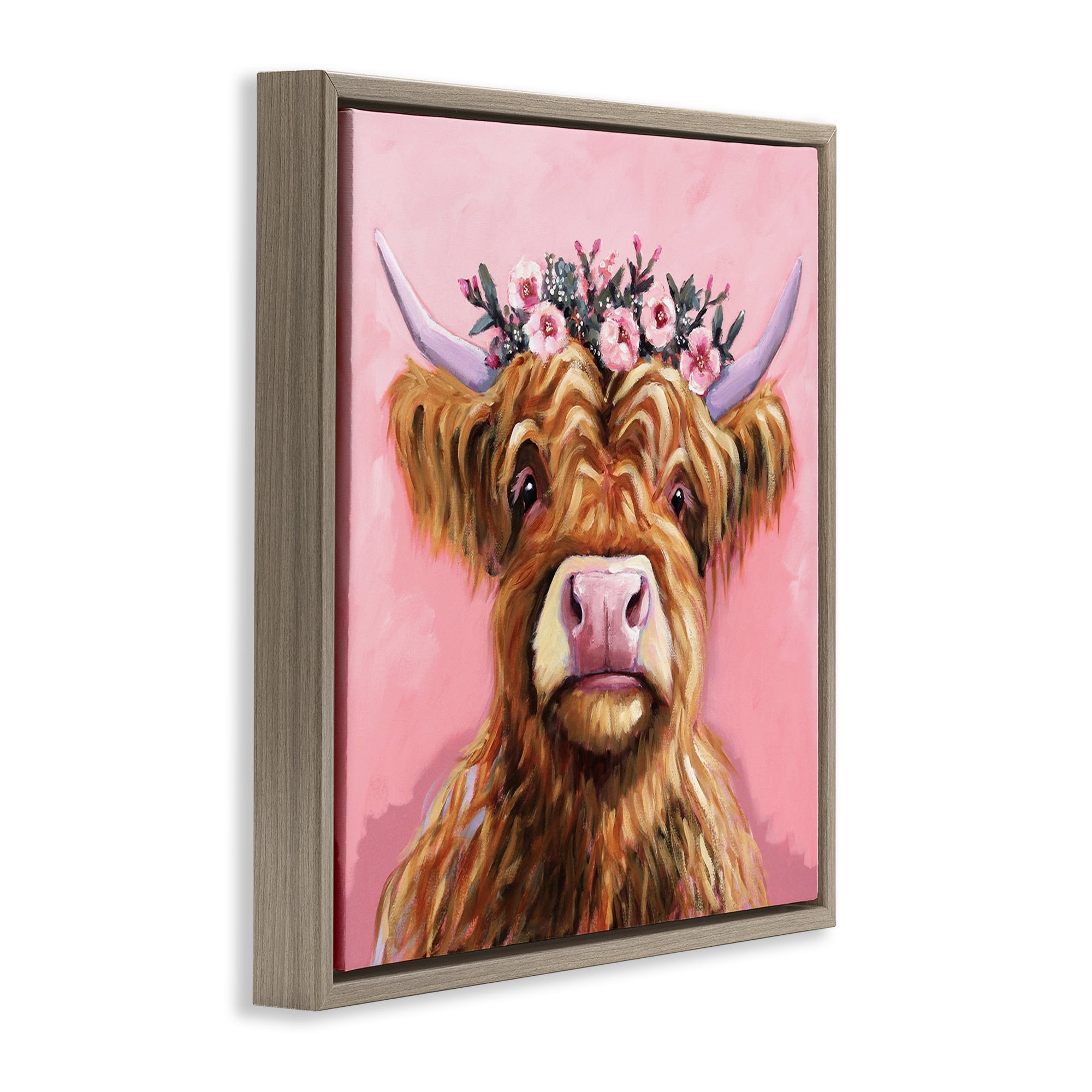 Stupell Industries Grace Of The Glen Brown Framed Floater Canvas Wall Art, design by Lucia Stewart