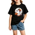thumbnail image 2 of Zylarhe Boys Halloween Shirts Short Sleeve Crewneck Casual Summer Fashion Top with Cute Print for Kids Black 11-12 Years, 2 of 4