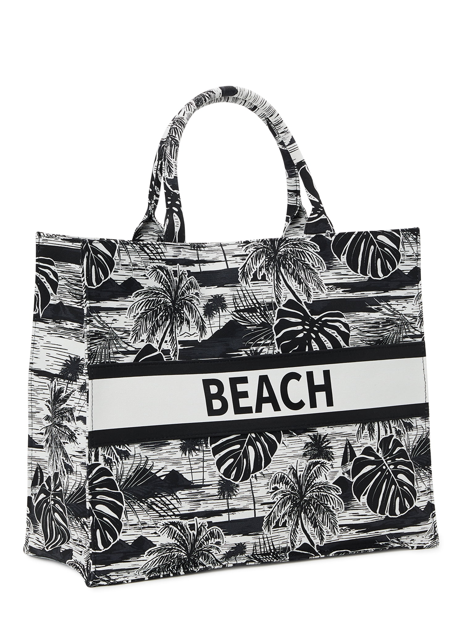 Nova Blue Neoprene Tote Bag - Blue Beach Bag Tote With Palm Leaf Design  Beach Tote Bag - Pool Bag Cute Beach Bag Travel Bag Beach Essentials