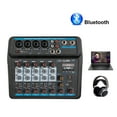 thumbnail image 2 of DENEST 6CH Live Audio Mixer Bluetooth USB DJ Sound Studio Mixing Console Amplifier, 2 of 12