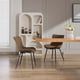 thumbnail image 4 of Set of 2 brown faux leather dining sillas con metal legs y comfy backrest para dining room, 4 of 7