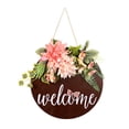 thumbnail image 2 of Letrero de bienvenida para puerta de granja, adorno de , Navidad, Pascua, Halloween, decoraciones navideñas BLESIY signo de puerta de bienvenida, 2 of 8