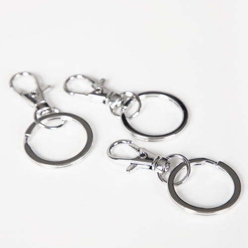 Pack of 20 Silver Split Ring w/Chain Key Chain Keyring Findings Key Holder 