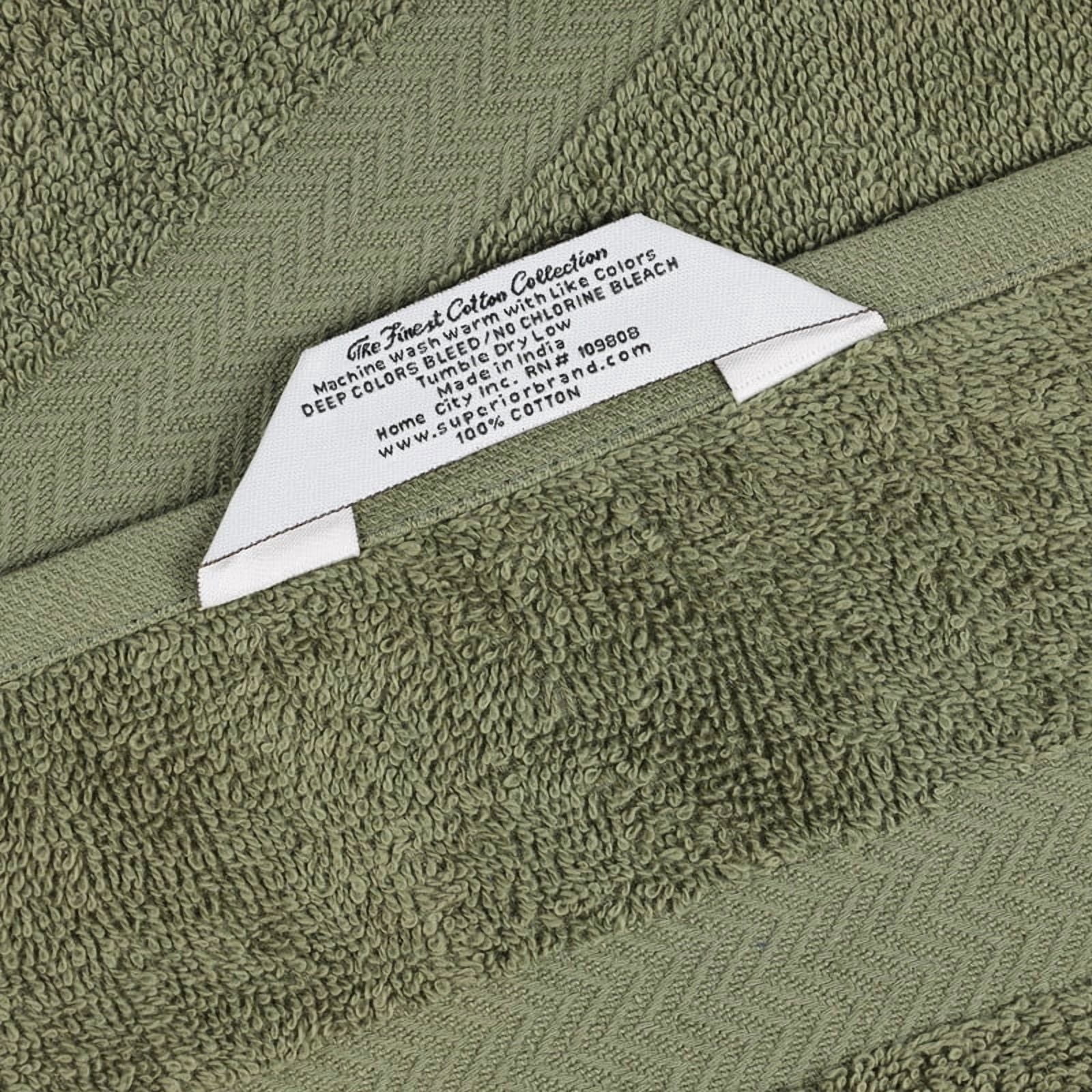Superior Franklin 8-Piece Cotton Hand Towel Set, Super Soft Quick Dry Fade Resistant Towels, Forest Green