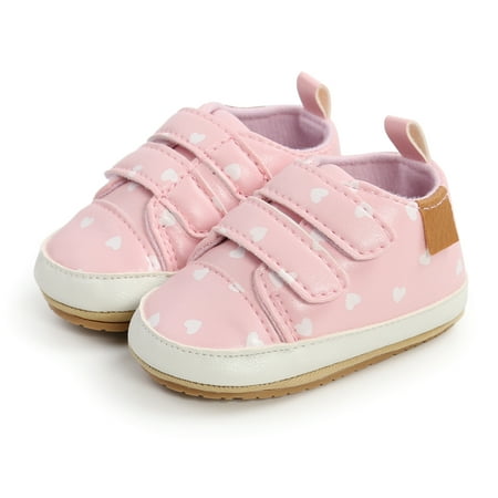 

Infants Baby Leather Shoes Unisex Anti-Slip Hook and Loop Fastener Sneaker Walker Crib Shoes