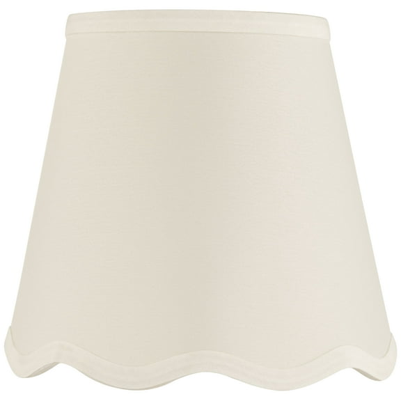 Springcrest 4" Top x 6" Bottom x 5 1/2" High x 5 1/2" Slant Lamp Shade Replacement White Empire Scallop Bottom Clip On Candelabra