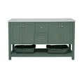 thumbnail image 2 of Lakeshore 60" Double Bathroom Vanity with Sage Green Cabinet and Engineered White Top, 2 of 6