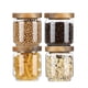 thumbnail image 1 of Juego de 4 frascos de vidrio Homtop de 450 ml con tapas de madera de acacia, 1 of 8