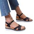 thumbnail image 2 of Women Sandals clearance for Juebong Wedge Sandals for Women Dressy, Platform Wedge Heels Comfortable Open Toe Ankle Strap Sandal Casual Summer Beach Sandals Wedges Shoes for Women, 2 of 5