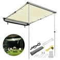 thumbnail image 2 of Yescom Car Awning with LED for SUV 4.6FT x 6.6FT Caravan Camping Side Rooftop Tailgate Canopy Tent Shelter Tarp, 2 of 11