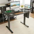 thumbnail image 2 of Farini Electric Standing Desk 40"x24", Adjustable Height Sit Stand Desk with Splice Board for Home Office, Walnut, 2 of 8