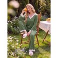 thumbnail image 4 of MINTREUS Pajamas for Women Long Sleeve Sleepwear Soft Two Piece Lounge Set with Pockets, 4 of 8