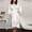 White, variant on Gift TIMIFIS Pinks Women's Silk Robes Lace Robes Bride Bridesmaid Party Satin Bathrobe V Neck Sleepwear Loungewear Dressing Gowns with 3/4 Sleeve - Spring/Summer