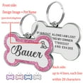 thumbnail image 3 of Personalized Dog Tags and Cat Tags, Glitter Pet Name Tags, Engraved Bone Shape Collar Pendant, Customizable On Both Sides, Multi-Color, 3 of 9