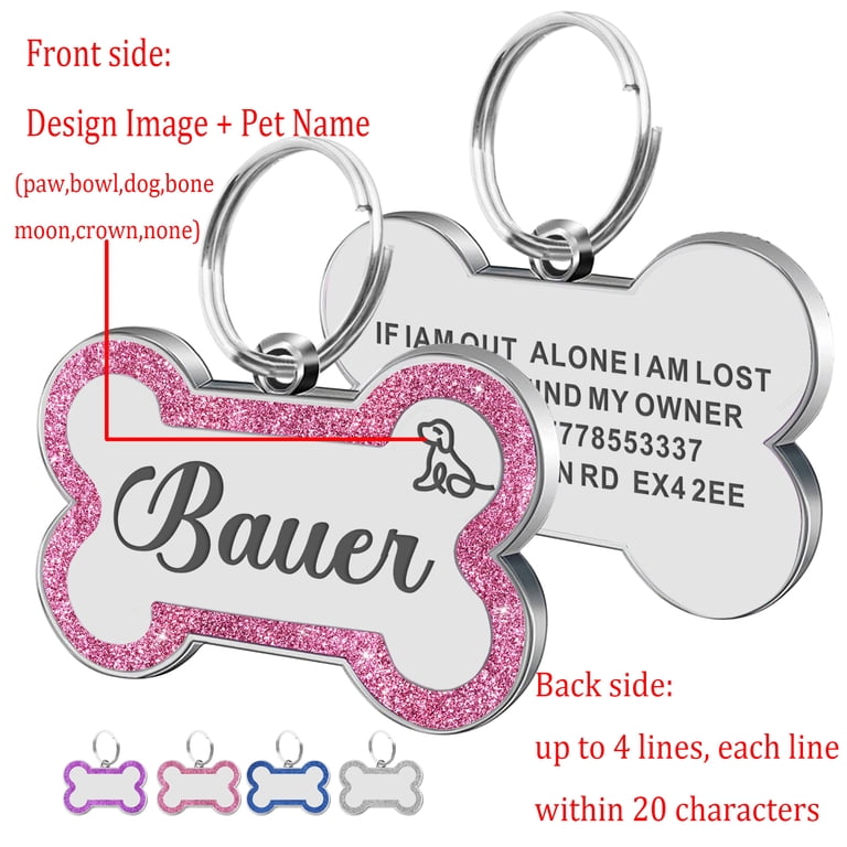 EDSG Personalized Dog Tags and Cat Tags, Engraved Stainless Steel