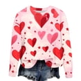 thumbnail image 2 of Jsaierl Chandails en Molleton pour Femmes Saint-Valentin Mignons Imprimé Cœur Chandails en Molleton Tendance Chandail Col Rond Décontracté Manches Longues pour Femmes, 2 of 4