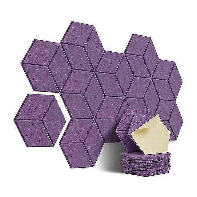 12Pcs Self-Adhesive Acoustic Panel Hexagon Y-Lined Sound Proof Panel Noise Insulation High Density F