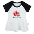 thumbnail image 2 of iDzn You're the Pom Novelty Pomegranate Dresses For Baby, Newborn Babies Skirts, Infant Princess Dress, 0-24M Kids Graphic Clothes (Black Raglan Dresses, 6-12 Months), 2 of 5