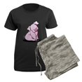 thumbnail image 5 of CafePress - Sitting Pig Women's Dark Pajamas - Women's Short Sleeve Print T-Shirt and Pants Dark Cotton Pajama Set, 5 of 7