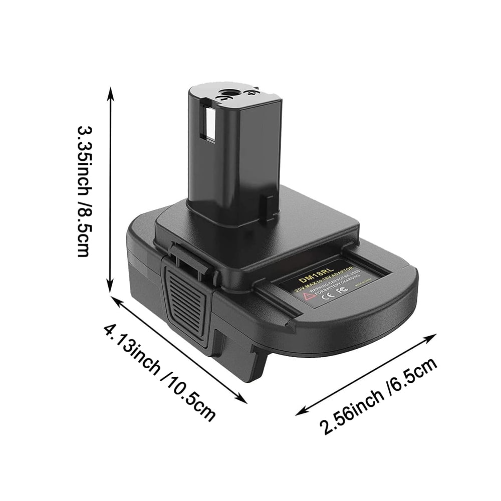2pcs DM18RL 18V Lithium-Ion Battery Adapter Converter with USB & Type-C Ports - Compatible with R-yobi, De-Walt 20V & Mil-Waukee 18V Tools (Batteries Not Included), Fast Charger Adapter