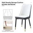 thumbnail image 3 of Sumdeal PU Leather Dining Chairs with Black Metal Legs (Kitchen, Bedroom, Office)，Set of 4，White Gray, 3 of 6