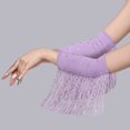 thumbnail image 3 of Lispipm Women's Retro Long Opera Pageant Gloves 1920s Fringe Fingerless Elbow Glove for Costume Party Wedding Arm Sleeves Purple, 3 of 8