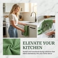 thumbnail image 3 of REGALWOVEN 2 Pack Solid Color Cotton Kitchen Towels, 100% Pure Cotton Soft Absorbent Dish Towels Green 25" x 15", 3 of 6