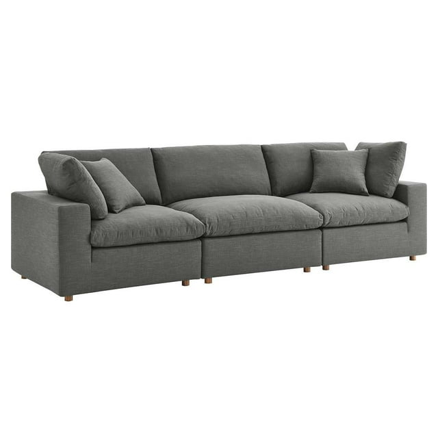 Modway Commix Ensemble de Canapé Sectionnel 3 Pcs Rembourré et Garni de Duvet, Gris