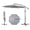 Black White Stripe, variant on 10FT Blueolefin Offset Cantilever Patio Umbrella, Infinite Tilt UV Water Repellent Canopy with Cross Base for Yard Garden Deck Outdoor Shade