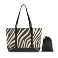 thumbnail image 7 of FORMRS Canvas Laptop Tote Bag for Women with 15.6" Computer Compartments Shoulder Handbag, Black Lines, 7 of 7